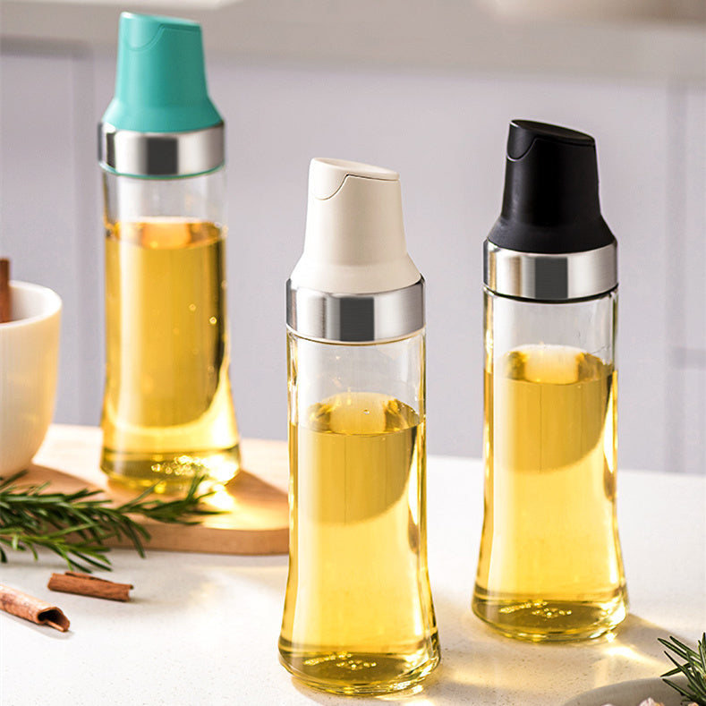 Robo Carl Auto Lid Oil Bottle Seasoning Sauce Container 500ml-White
