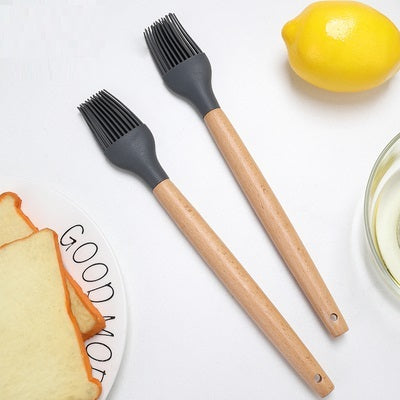 RongXian ZJ-XY009 Silicone Basting Brush Wooden Handle