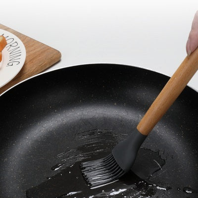 RongXian ZJ-XY009 Silicone Basting Brush Wooden Handle
