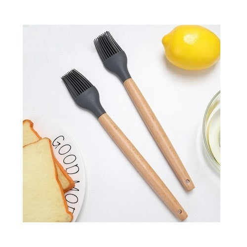 RongXian ZJ-XY009 Silicone Basting Brush Wooden Handle