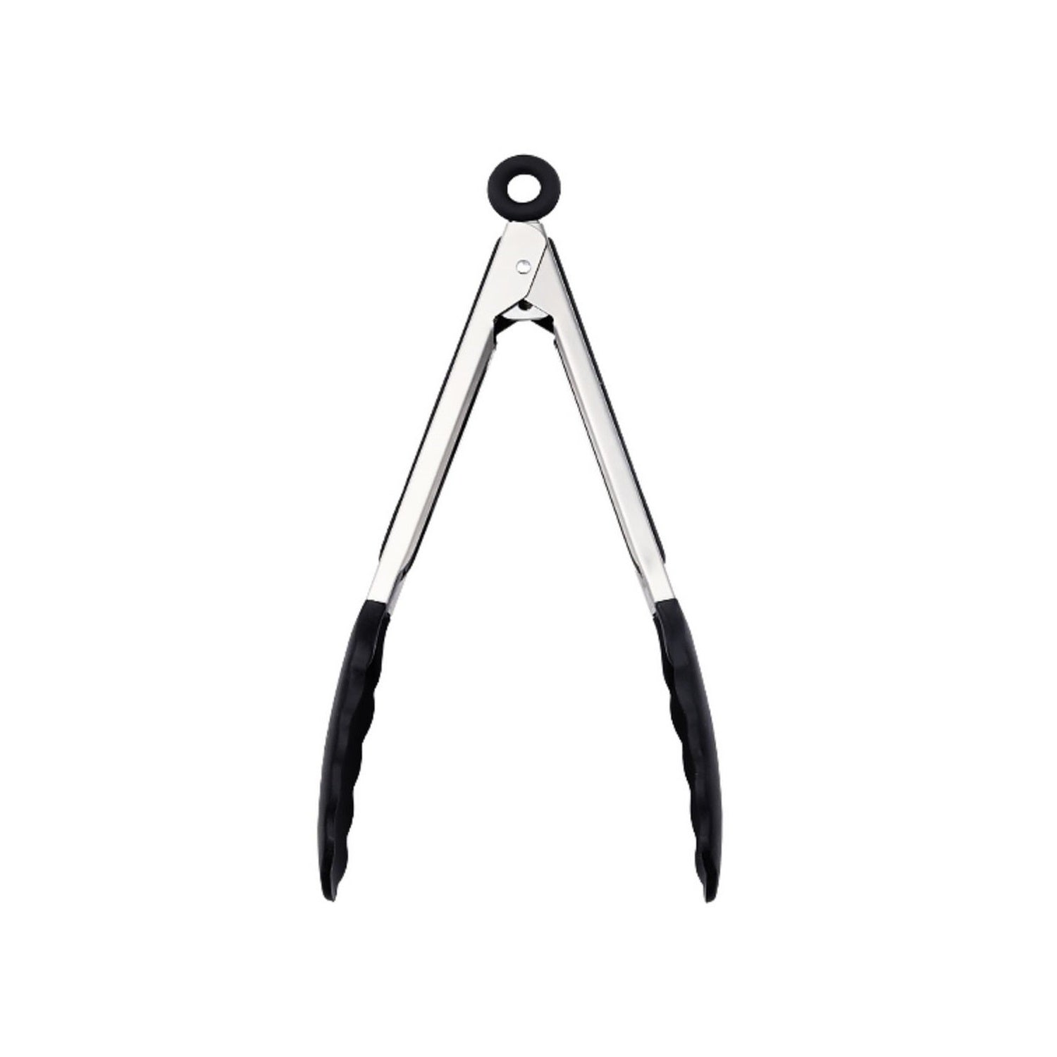 RongXian ZJ-XY013 Silicone Kitchen Tongs with Head Black