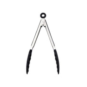 RongXian ZJ-XY013 Silicone Kitchen Tongs with Head Black