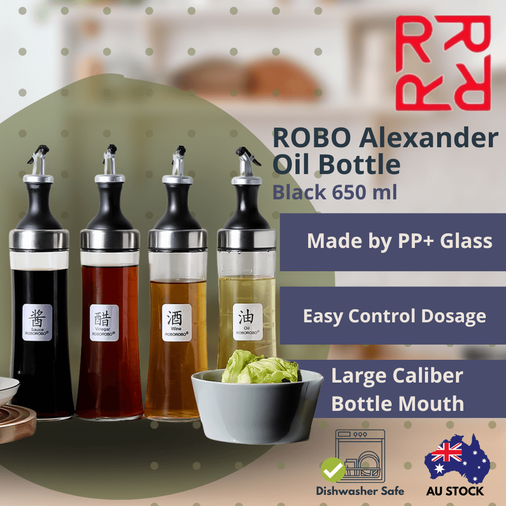 Robo Alexander Oil Bottle Sauces Container 650ml - Black