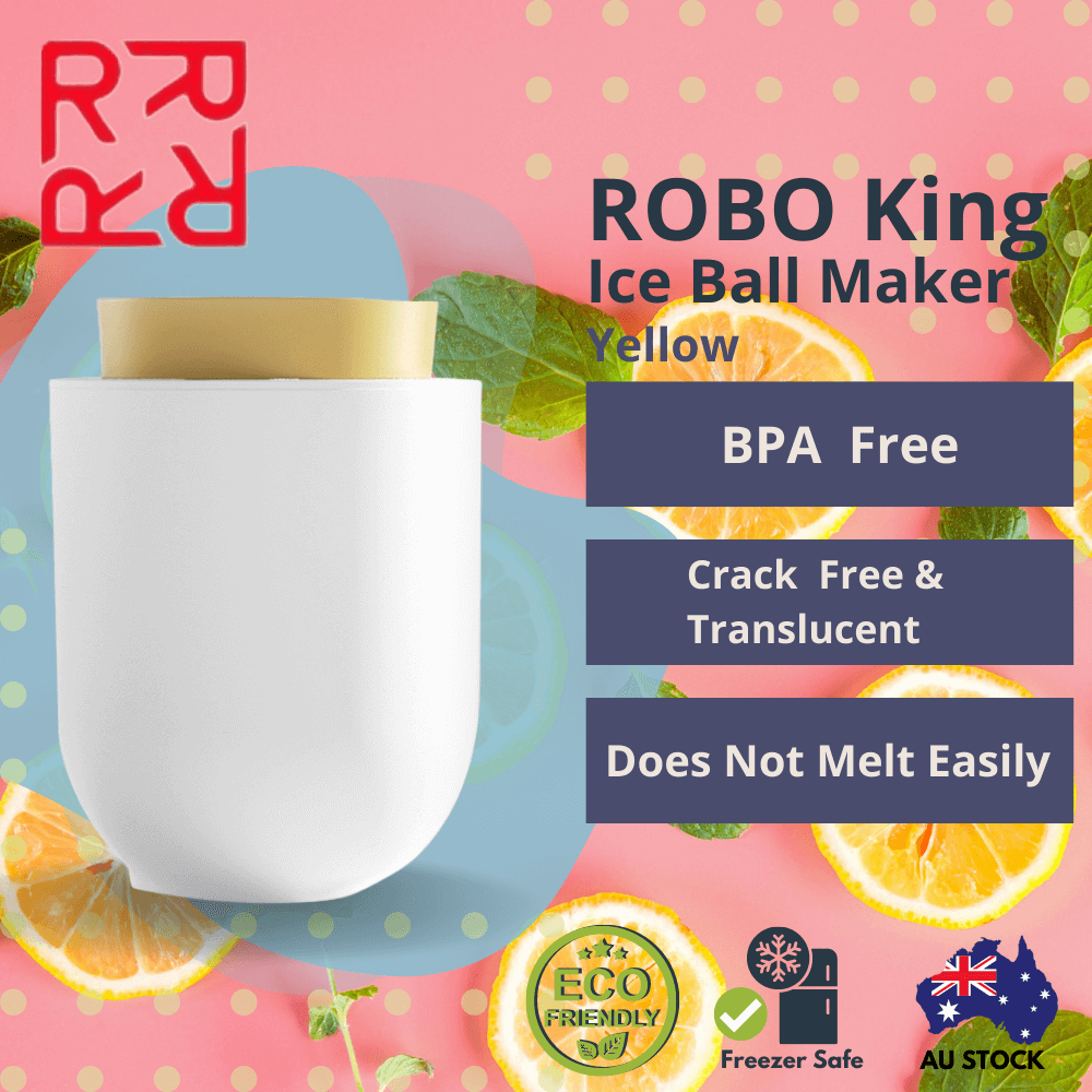 Robo King Ice Ball Maker Clear Whisky Ice Ball - Yellow