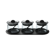 Robo Sunrise Spice Jar Spice Containers Set - Black