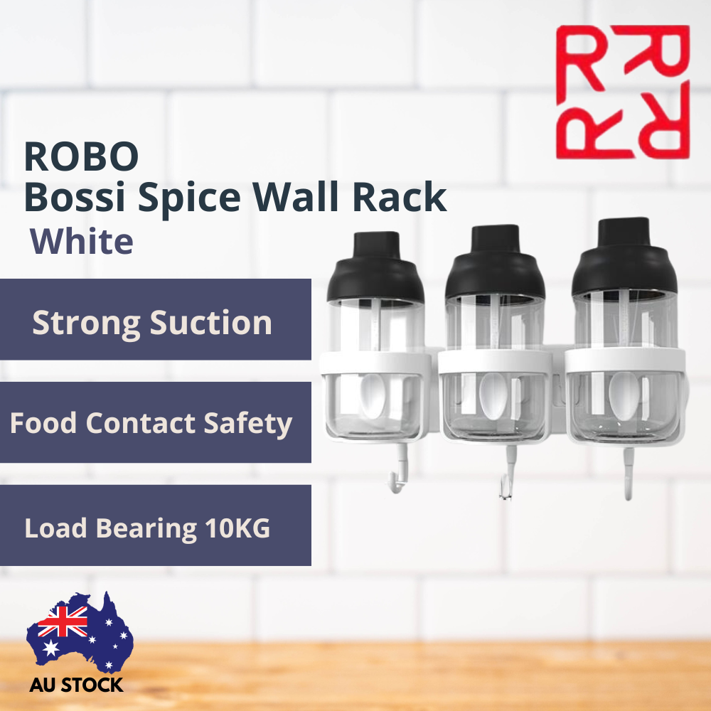 Robo Bossi Spice Wall Rack - White  With Wall Mouting