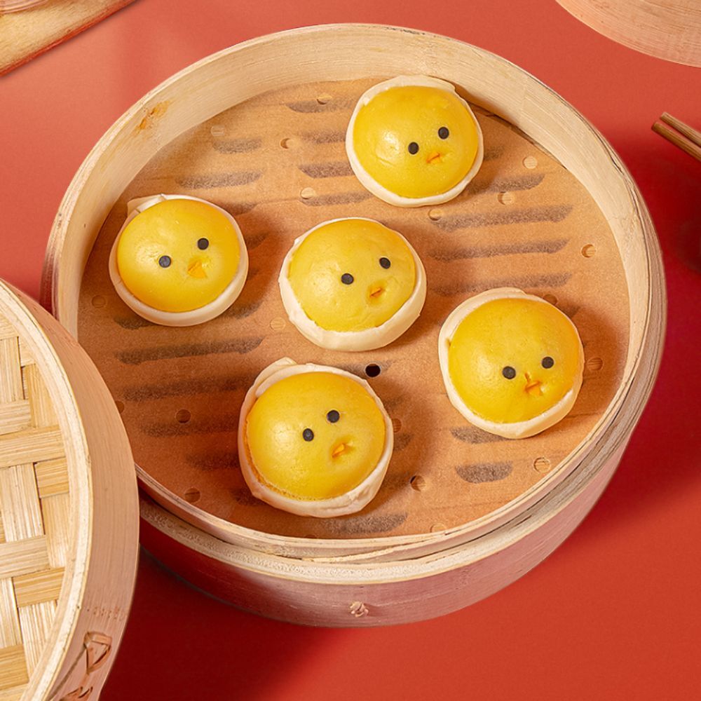 Fresh Life 20pcs Steamer Paper 23cm, Non-stick, Disposable small steamed bun oil paper round