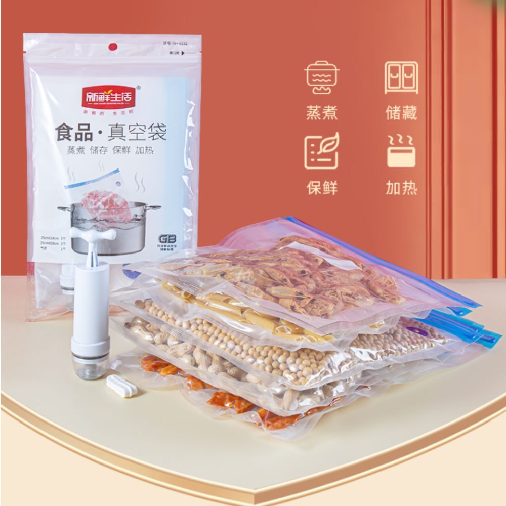 Fresh Life Reusable Vacuum Sealer Bag With Hand Pump Space Saver bags