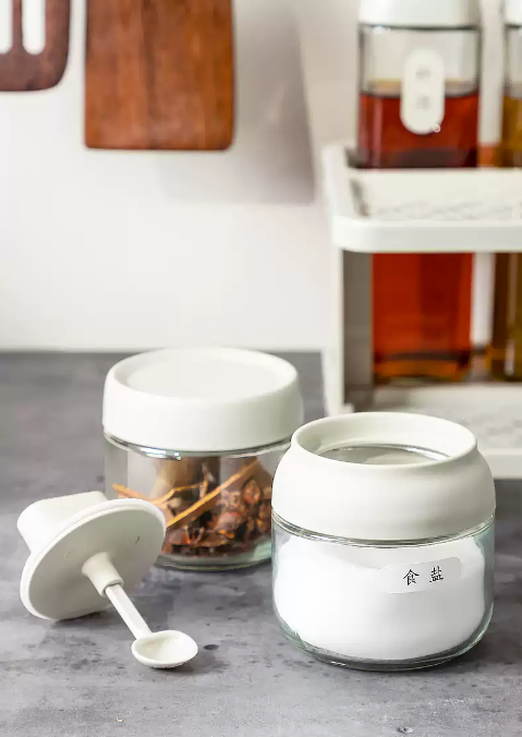 Robo M-Ling Large Capacity 10kg A11 Spice Jug & Oil Bottle 10pc Set - White Kitchen Supplies Condiment Bottle