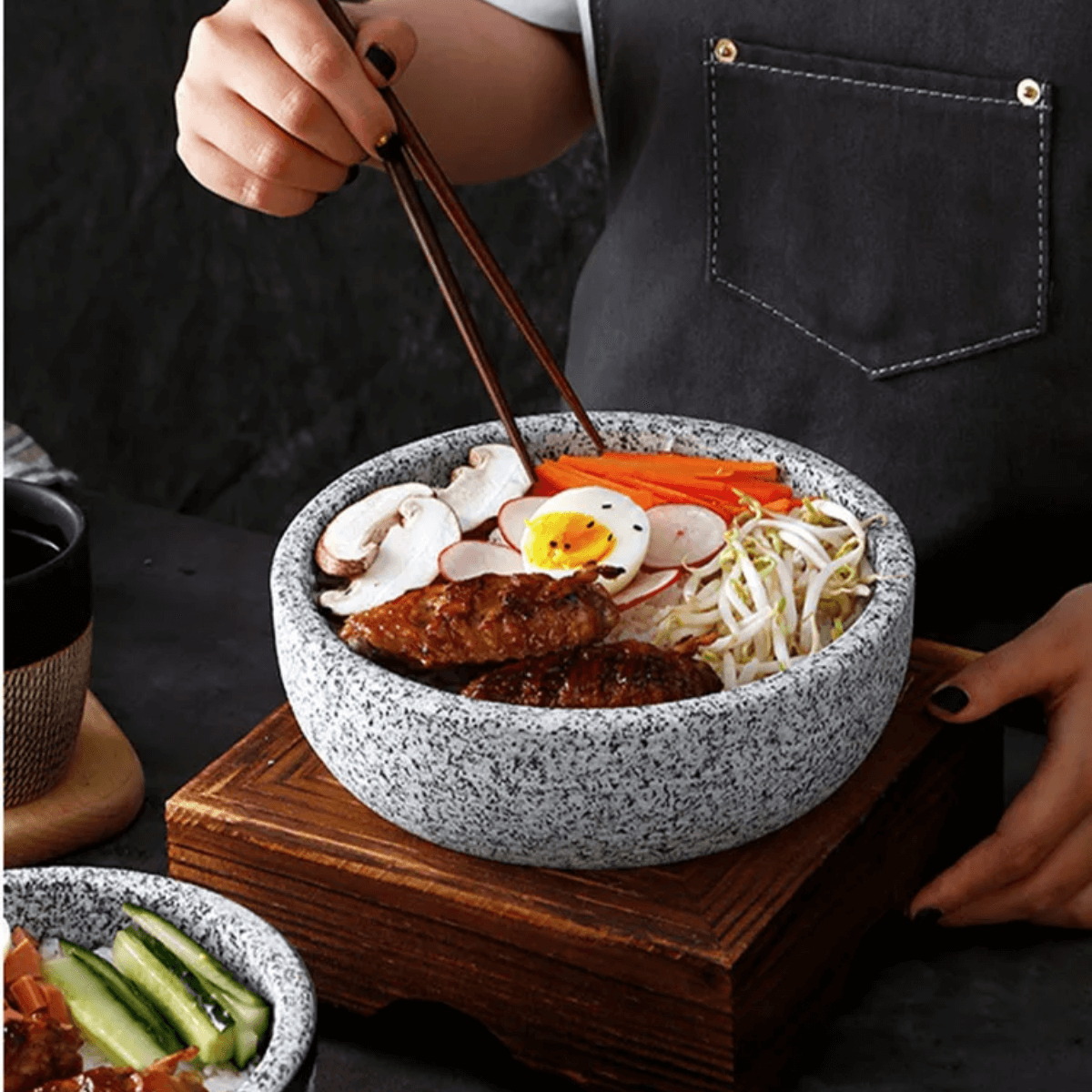 Korean Natural Stone Bowl Bibimbap 16cm