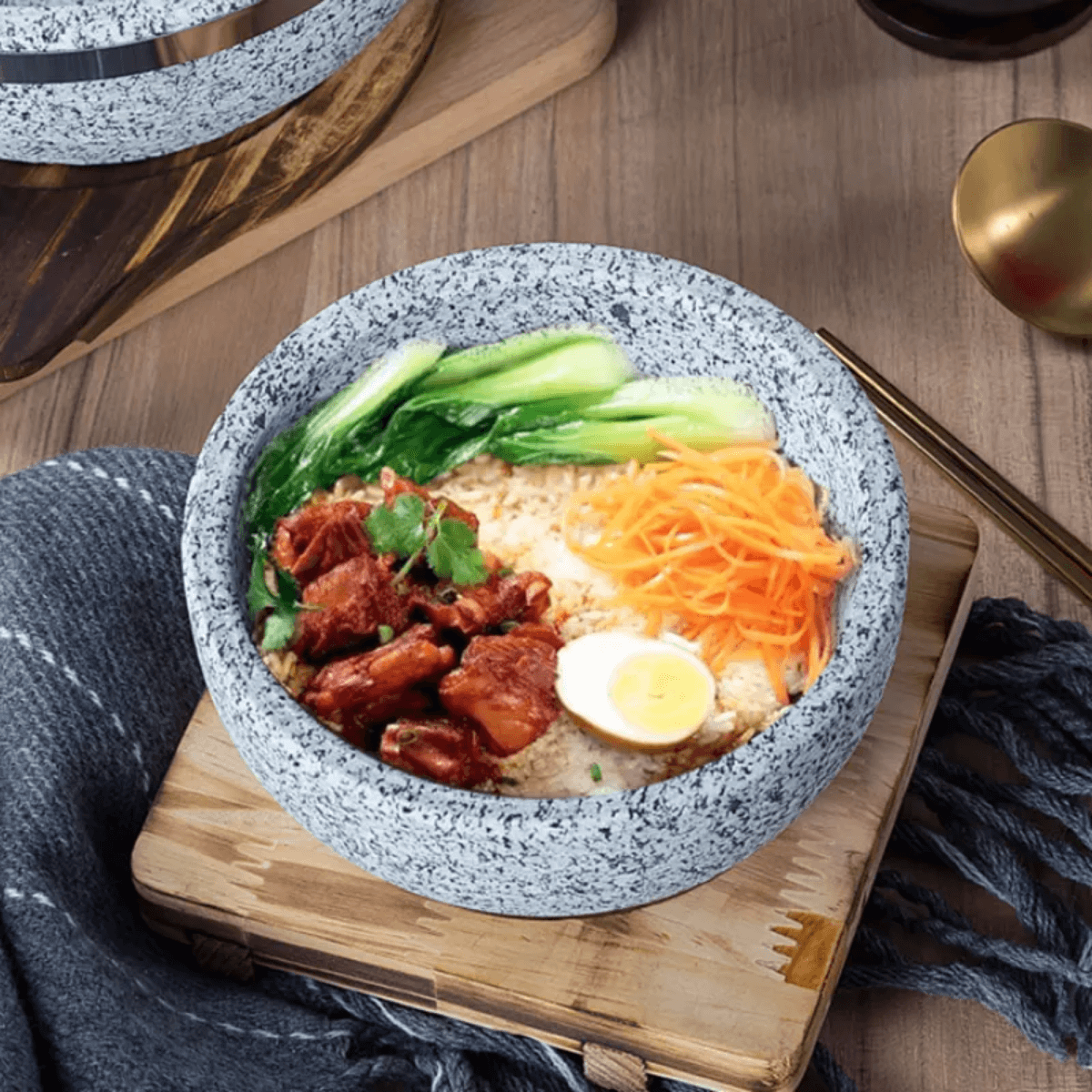 Korean Natural Stone Bowl Bibimbap 16cm