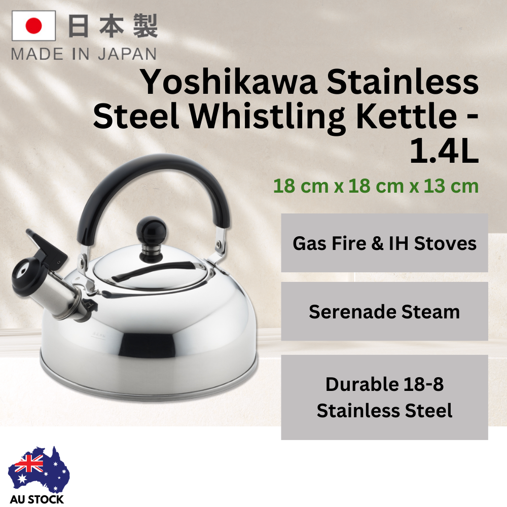 Yoshikawa Stainless Steel Whistling Kettle - 1.4L