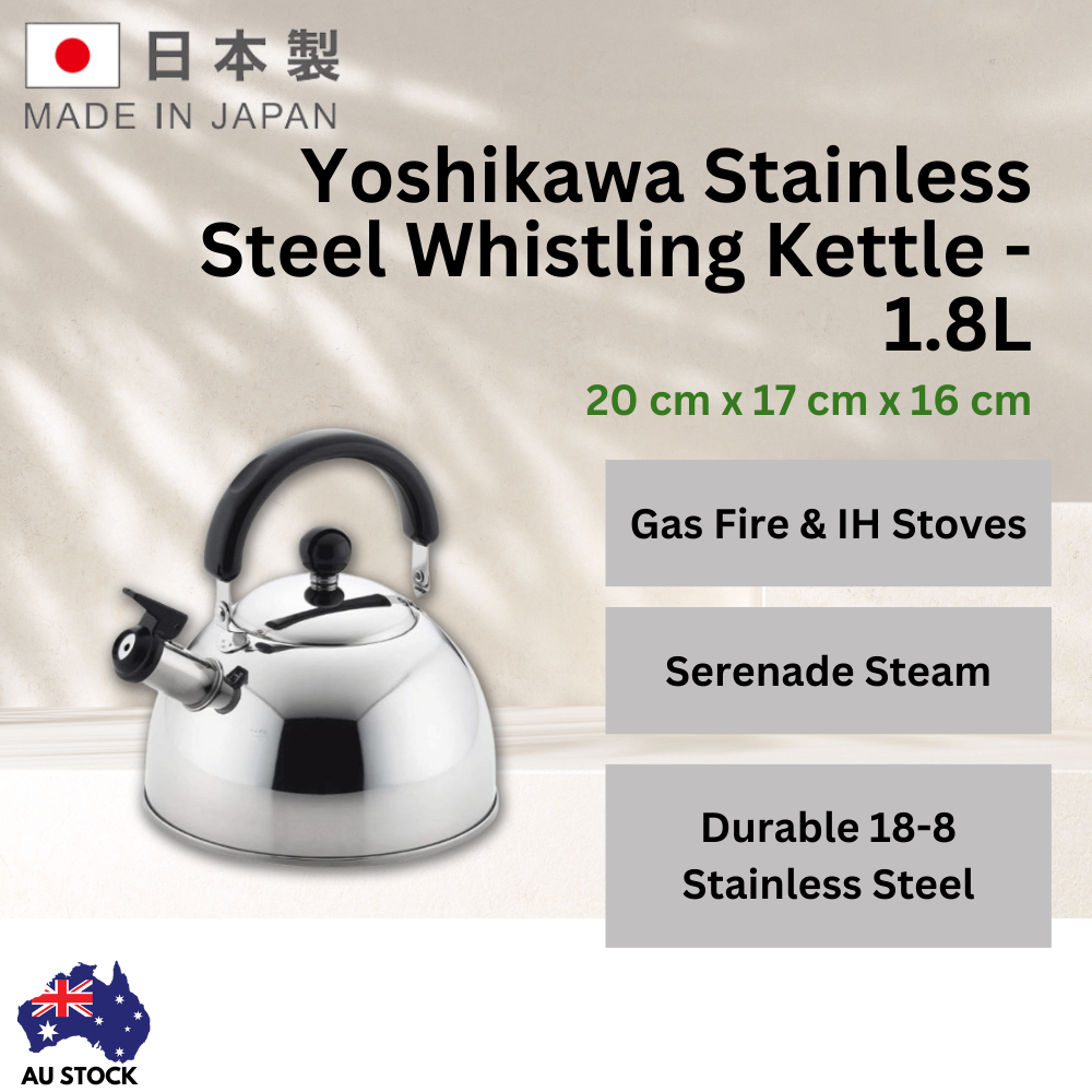 Yoshikawa Stainless Steel Whistling Kettle - 1.8L