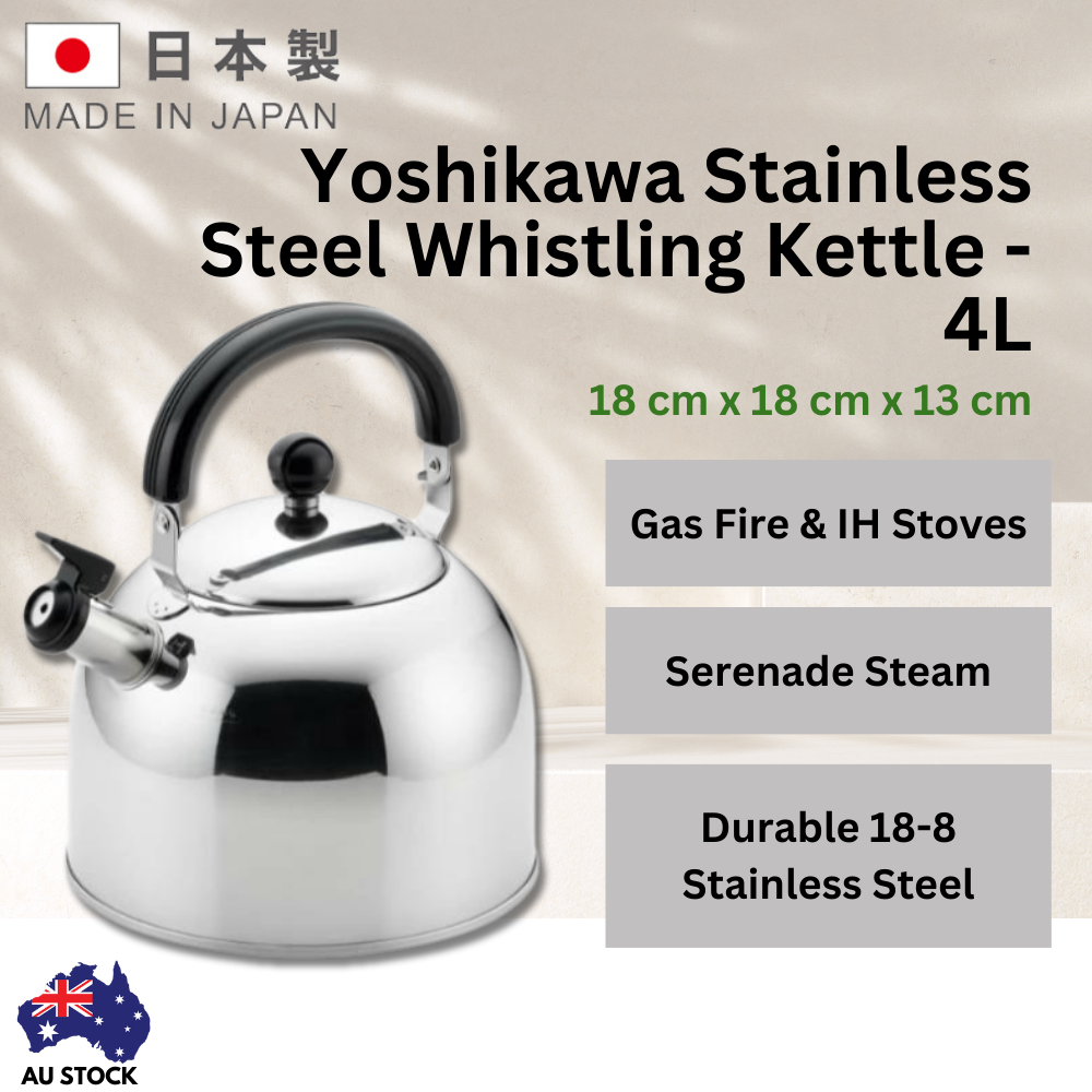 Yoshikawa Stainless Steel Whistling Kettle - 4L