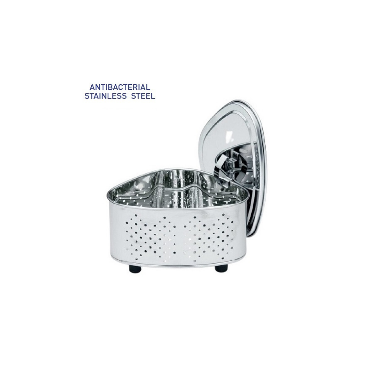 Tamahashi Antibacterial Stainless Steel Triangle Corner with Lid Small