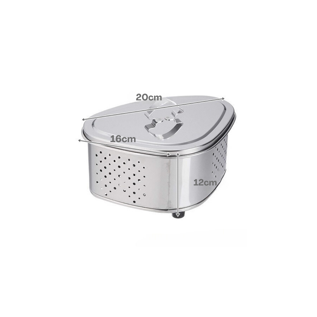 Tamahashi Antibacterial Stainless Steel Triangle Corner with Lid Big