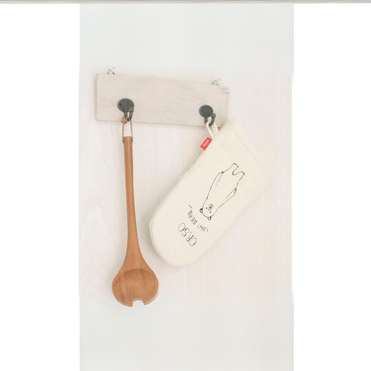 Sanbelm Nicotto Canvas Mittens Bear- White