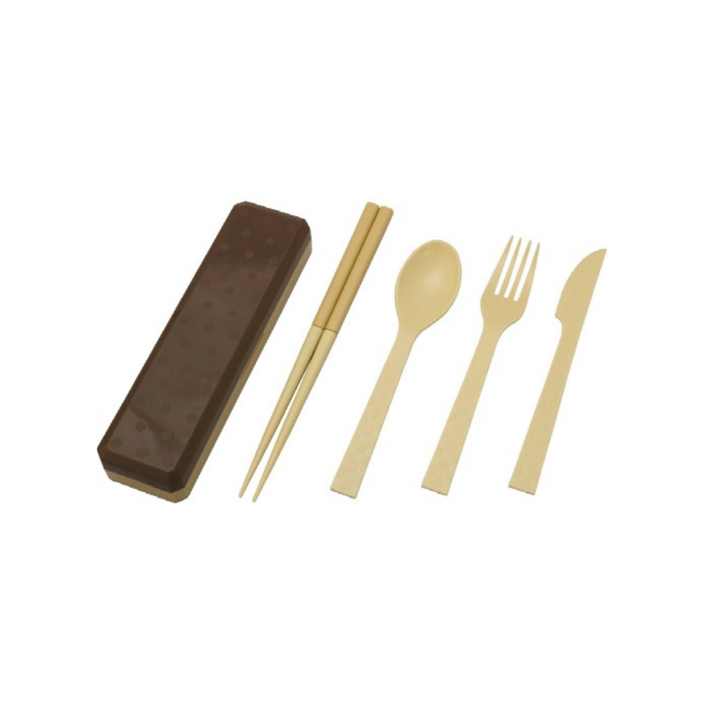 Kokubo Kogyo Portable Utensil 4pc Set - Brown