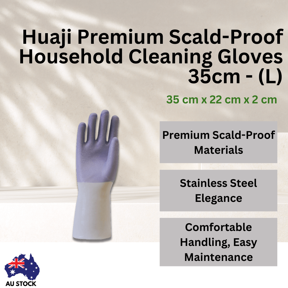 Huaji Polyester Lined Household Cleaning Gloves 32cm - (M)