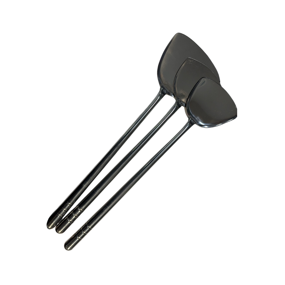 Kanda 18-0 Integrated Handle Pipe Chinese Spatula Large