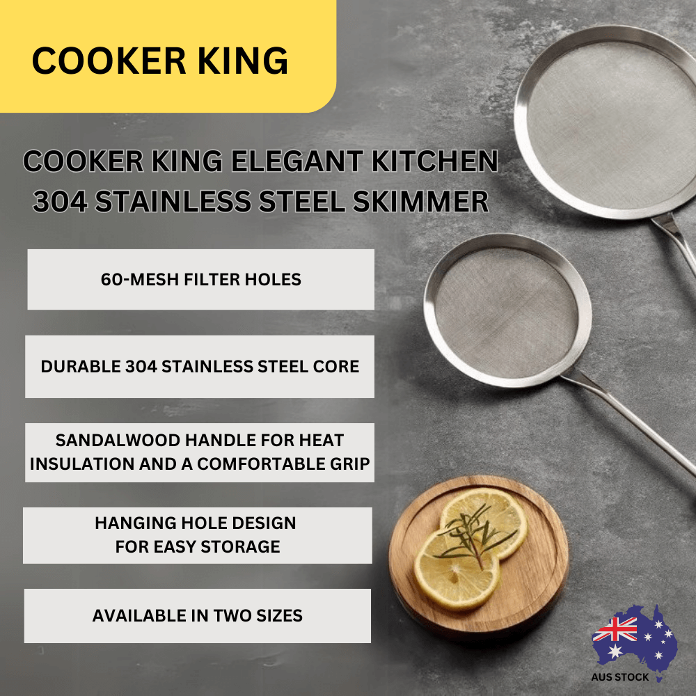 Cooker King Elegant Kitchen 304 Stainless Steel Skimmer Large