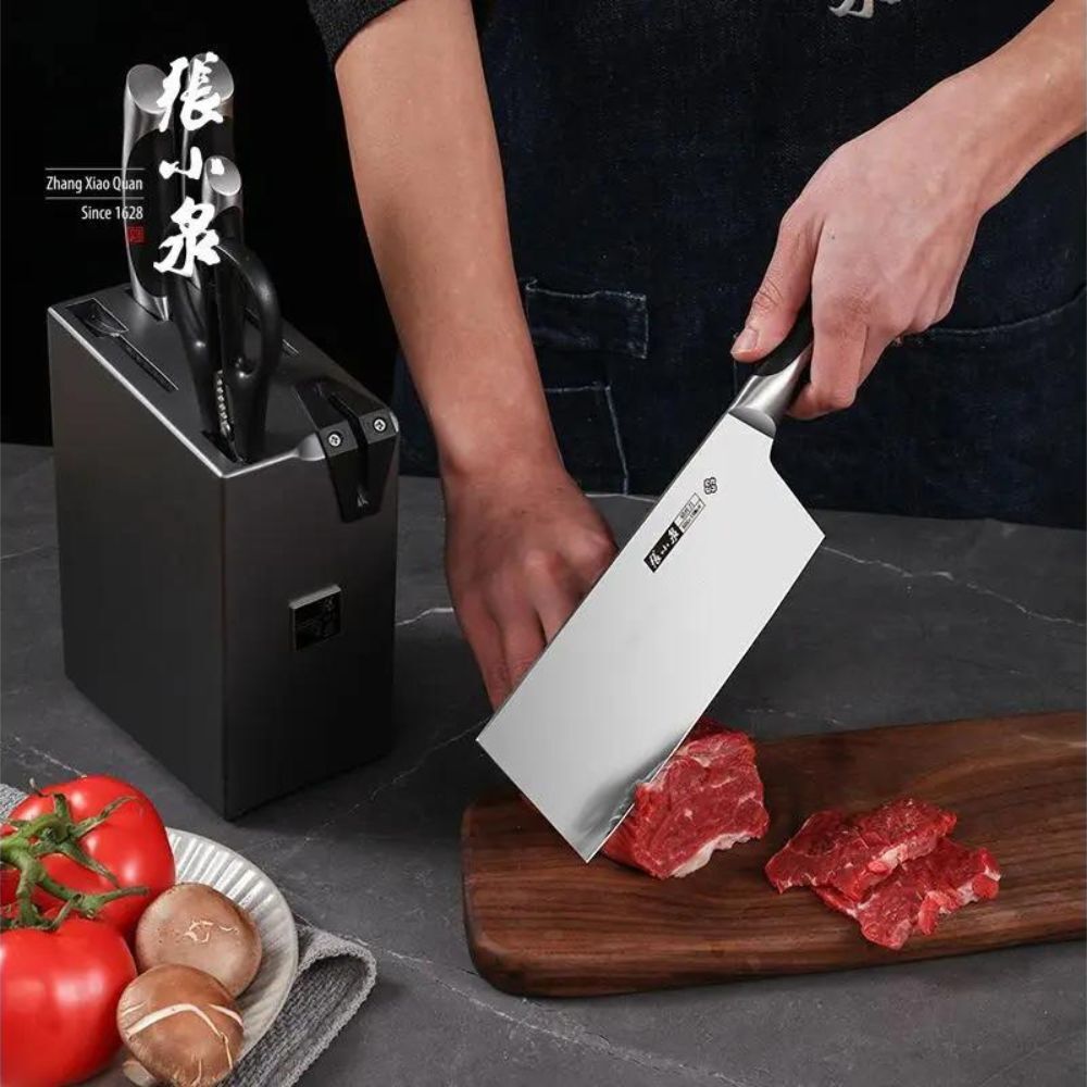 ZXQ D310901005 Chunmu Series Cleaver Chef Knife 6pc Set With Sharperner
