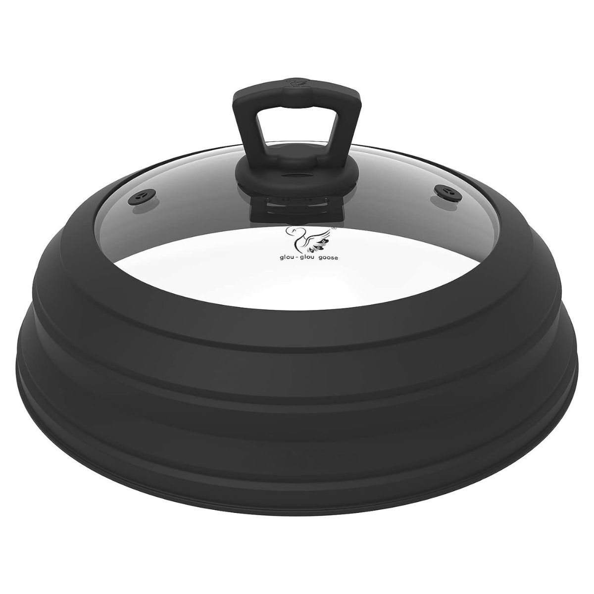 JLP Collapsible Microwave And Oven Safe BPA-free Silicone Cover 24cm~30cm  - Black