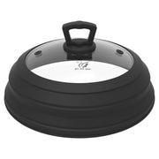 JLP Collapsible Microwave And Oven Safe BPA-free Silicone Cover 24cm~30cm  - Black