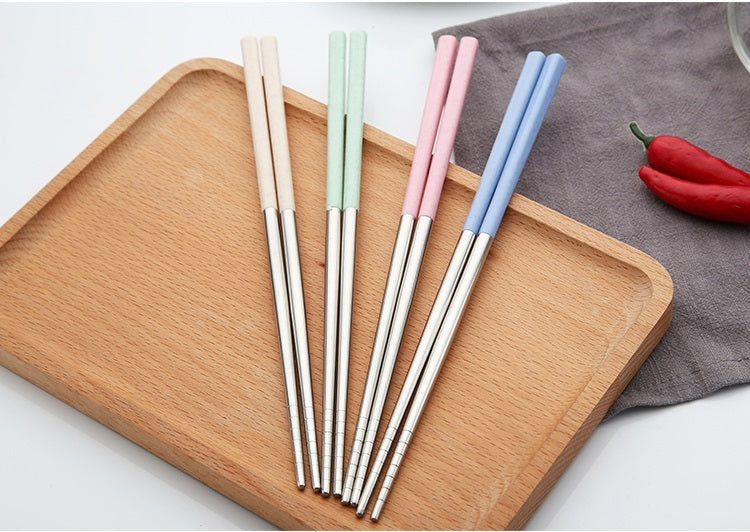 Yesjoy Wheat 304 Stainless Steel Chopsticks 5 pairs X333A