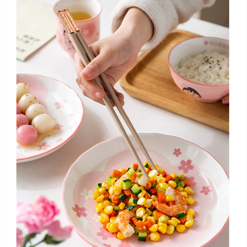 Yesjoy Sweet Heart Alloy Chopsticks 2 Pair KJ397A