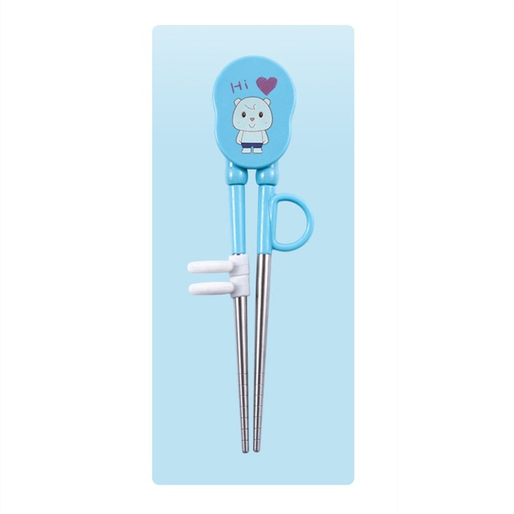 Yesjoy Portable Cartoon Animal Learning Chopsticks Spoon Cutlery 2pcs Set - Assorted