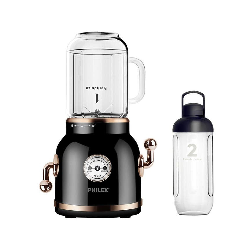 Philex Retro Electric Fruit Blender Smoothies Maker Juice Mixer 600ml-Black