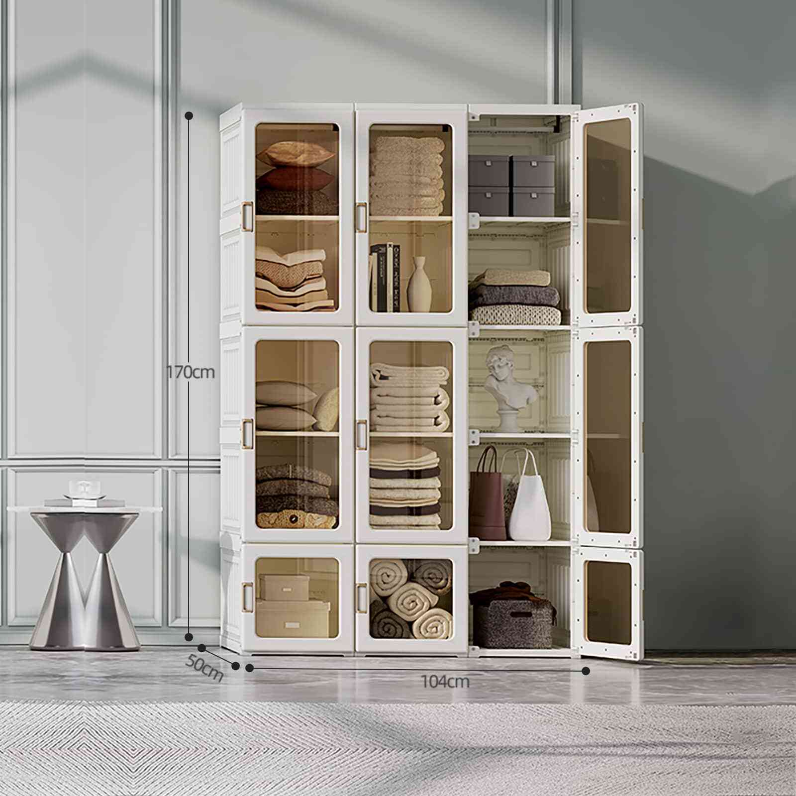 Antbox Cubes Storage Folding Clothes Cabinet Wardrobe With 15 Grids & 11 Doors
