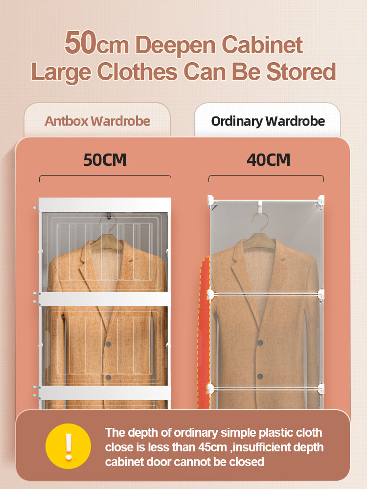 Antbox Cubes Storage Folding Clothes Cabinet Wardrobe With 15 Grids & 11 Doors