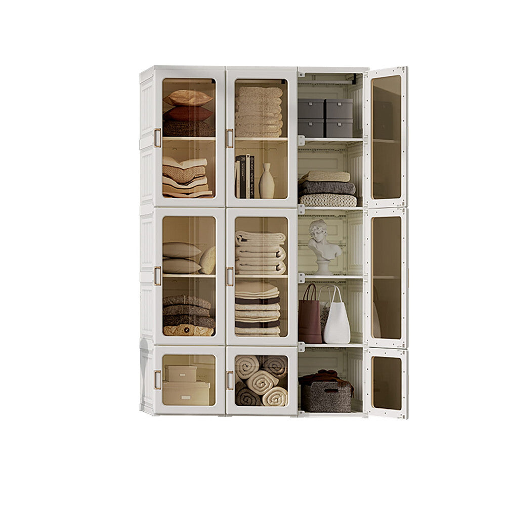 Antbox Cubes Storage Folding Clothes Cabinet Wardrobe With 15 Grids & 11 Doors