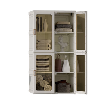 Antbox Cubes Storage Folding Cabinet Wardrobe With 8 Grids & 6 Doors & 1 Hanger