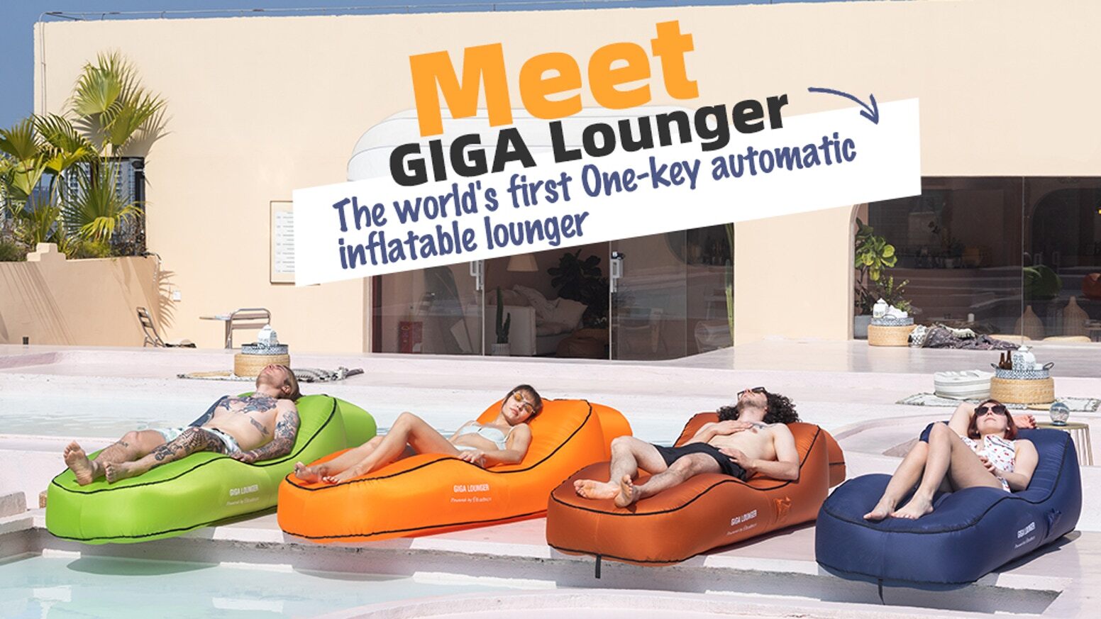 Giga Automatic Inflatable Lounger Waterproof Lazy Sofa Air Bag Bed For Beach Sleeping