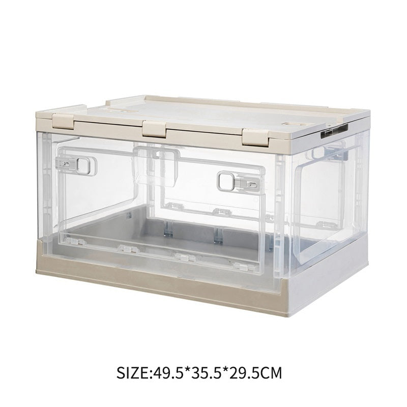 Portable Folding Transparent Storage Box 55L With Lid - X392-1