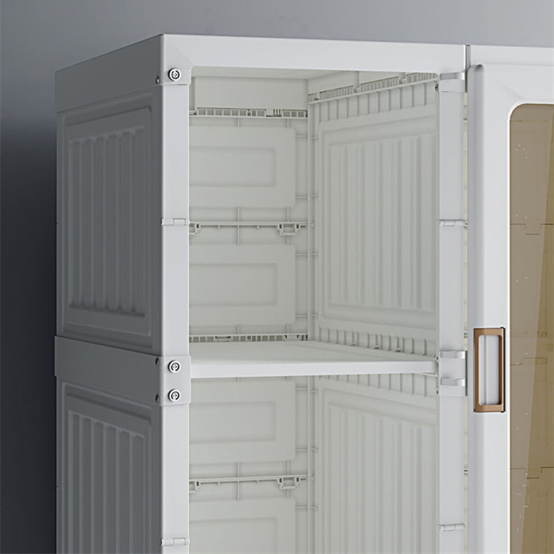 Kylin Cubes Storage Folding Cabinet Wardrobe with 12 Grids & 8 Doors & 2 Hangers