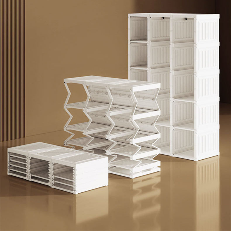 Kylin Cubes Storage Folding Cabinet Wardrobe with 8 Grids & 4 Doors & 1 Hanger