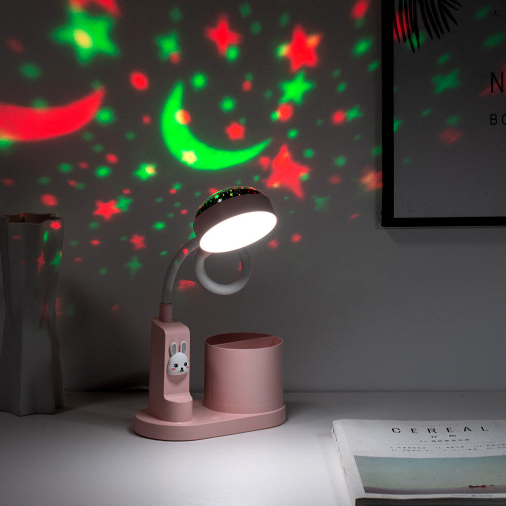 XYD T2 Phantom Desk Lamp Table Projector with Phone Holder in Pink
