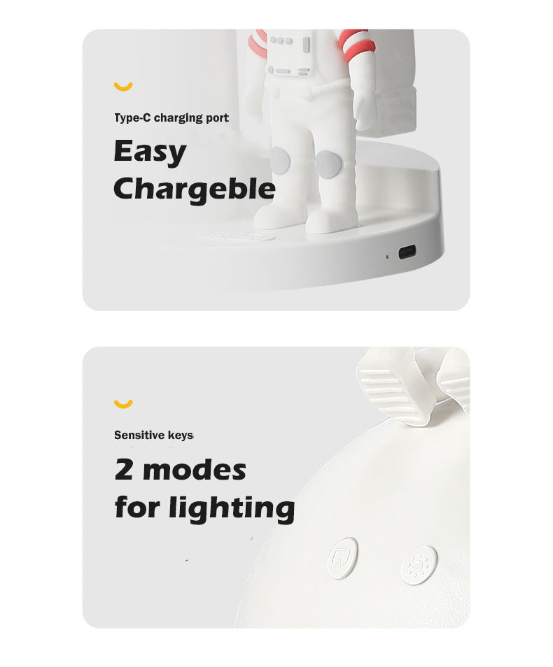 XYD D7 Astronaut Desk Lamp Table Lamp Creative Projector with Phone Holder in White