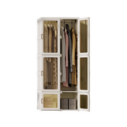 Kylin Cubes Storage Folding Cabinet Wardrobe with 10 Grids & 6 Doors & 2 Hangers
