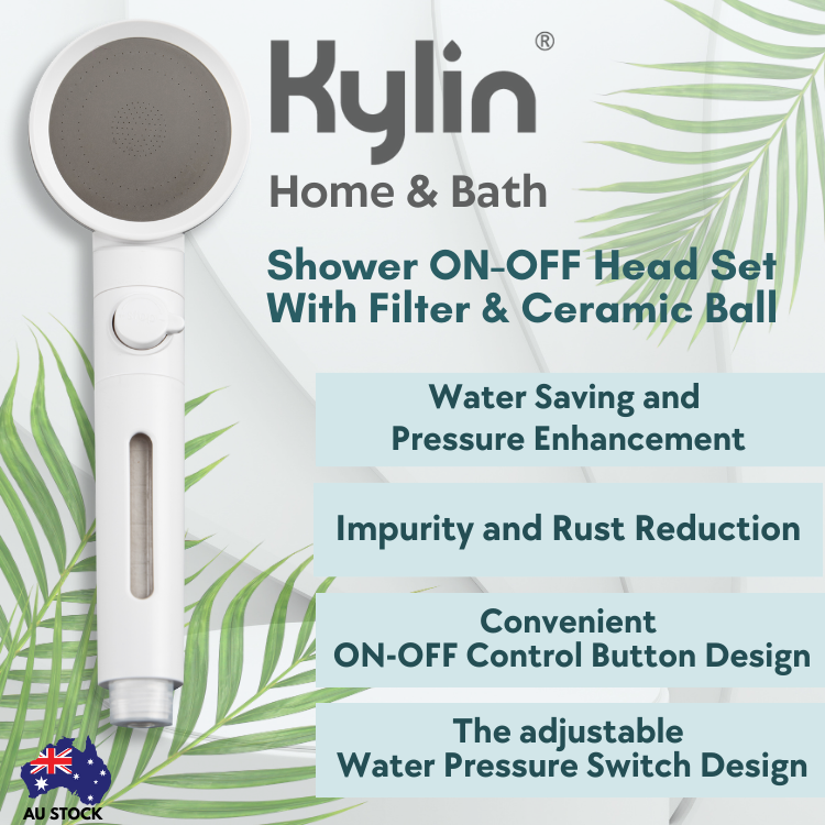 Kylin Home & Bath Series Shower ON-OFF Head Set With Filter & Ceramic Ball