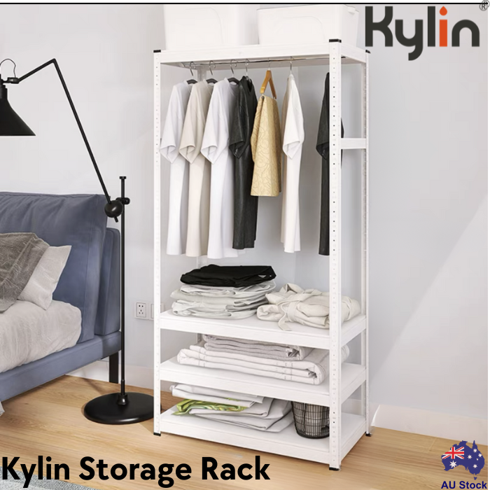 Kylin Wardrobe Storage Shelf Clothes Rack Garment Closet Storage Organizer Hanging Rail Shelf  (160cm) 800mm* 400mm* 1600mm