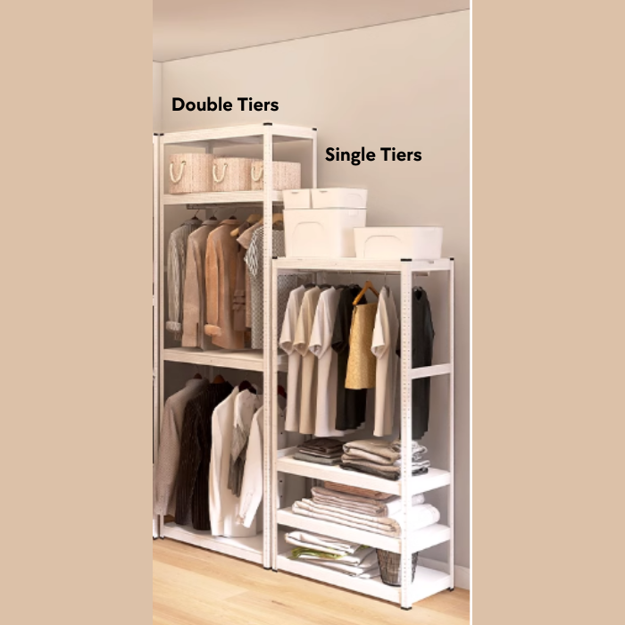 Kylin Wardrobe Storage Shelf Clothes Rack Garment Closet Storage Organizer Hanging Rail Shelf  (160cm) 800mm* 400mm* 1600mm