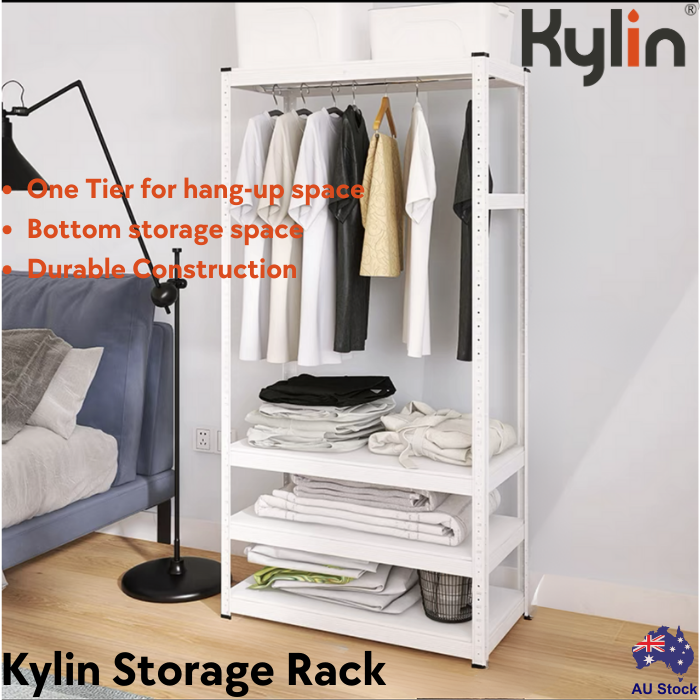 Kylin Wardrobe Storage Shelf Clothes Rack Garment Closet Storage Organizer Hanging Rail Shelf  (160cm) 800mm* 400mm* 1600mm
