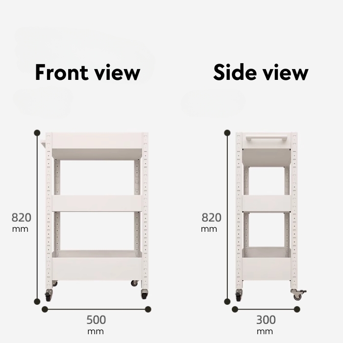 Kylin Storage Trolley Rolling Cart Kitchen Small Shelf Storage With Casters(3 Tiers) 50cm * 30 cm * 80 cm