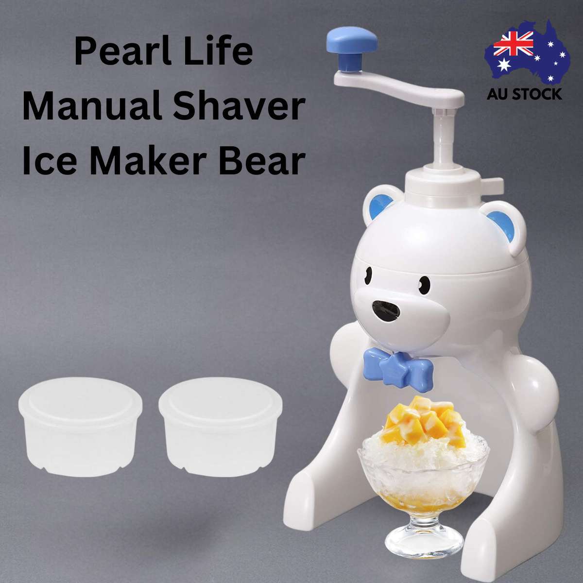 Pearl Life Manual Shaver Ice Maker - Bear, Pearl Metal Manual Fluffy Shaved Ice Maker White Polar Bear Kakigori Snow Cone