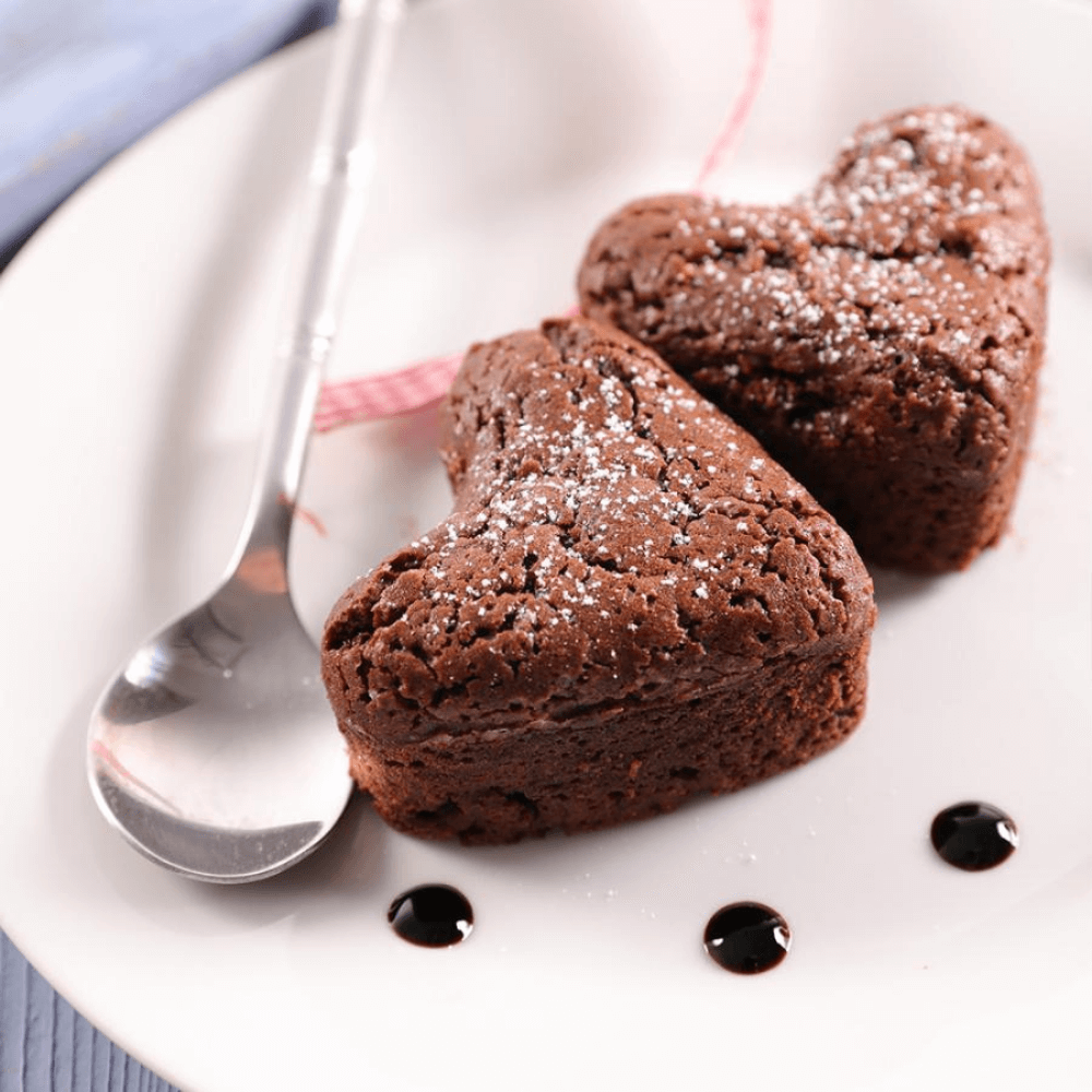 Tiger Crown Heart-Shaped Cake Baking Pan 9P - Black
